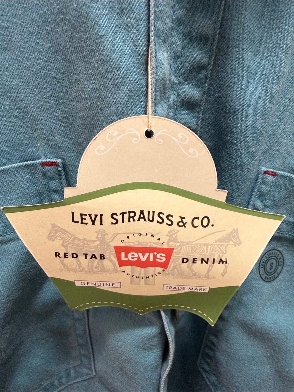 NWT Y2K Levi's Teal Lightweight Button-Up Shirt Jacket Size S 31x24 - Picture 3 of 8